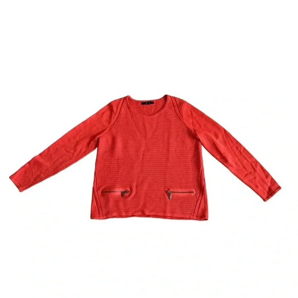 Bonita Red Brick Knit Sweater Pullover Long Sleeve Round Neck M - Picture 1 of 9